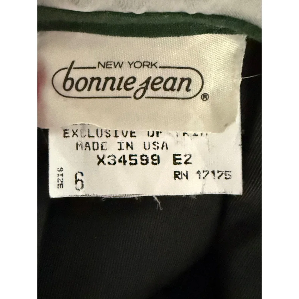 Bonnie Jean Vintage Velvet‎ Dress Girls Size 6 Green Lace Collar Holiday Party